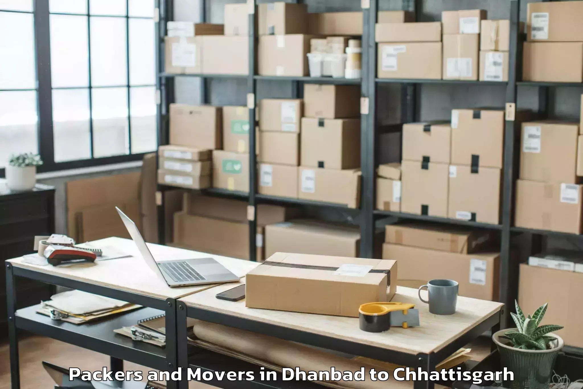 Leading Dhanbad to Malkharoda Packers And Movers Provider